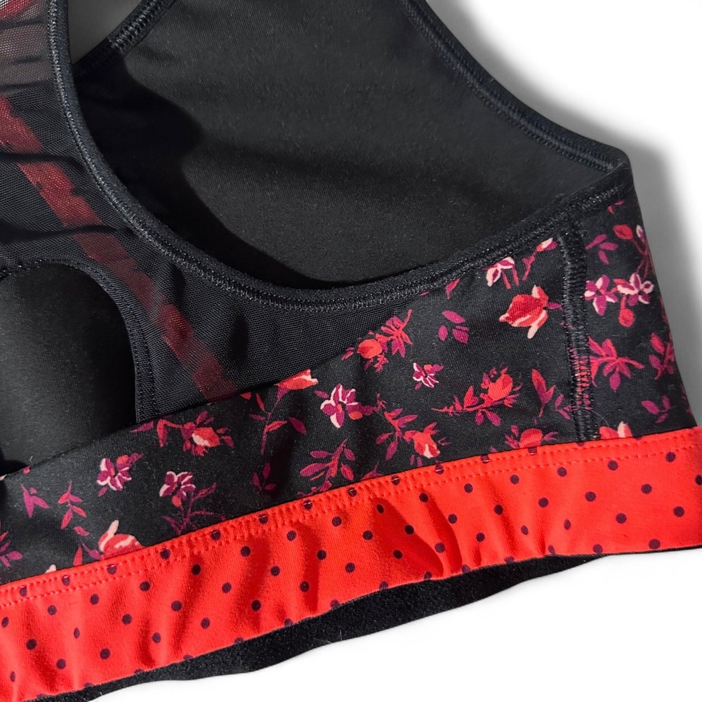 Floral Sports Bra‎ Medium Support Racerback Activewear Size Large - Picture 6 of 9